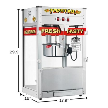 Great Northern Popcorn 6208 Great Northern TopStar Commercial Quality Bar Style Popcorn Popper Machine, 12oz 577696GXY